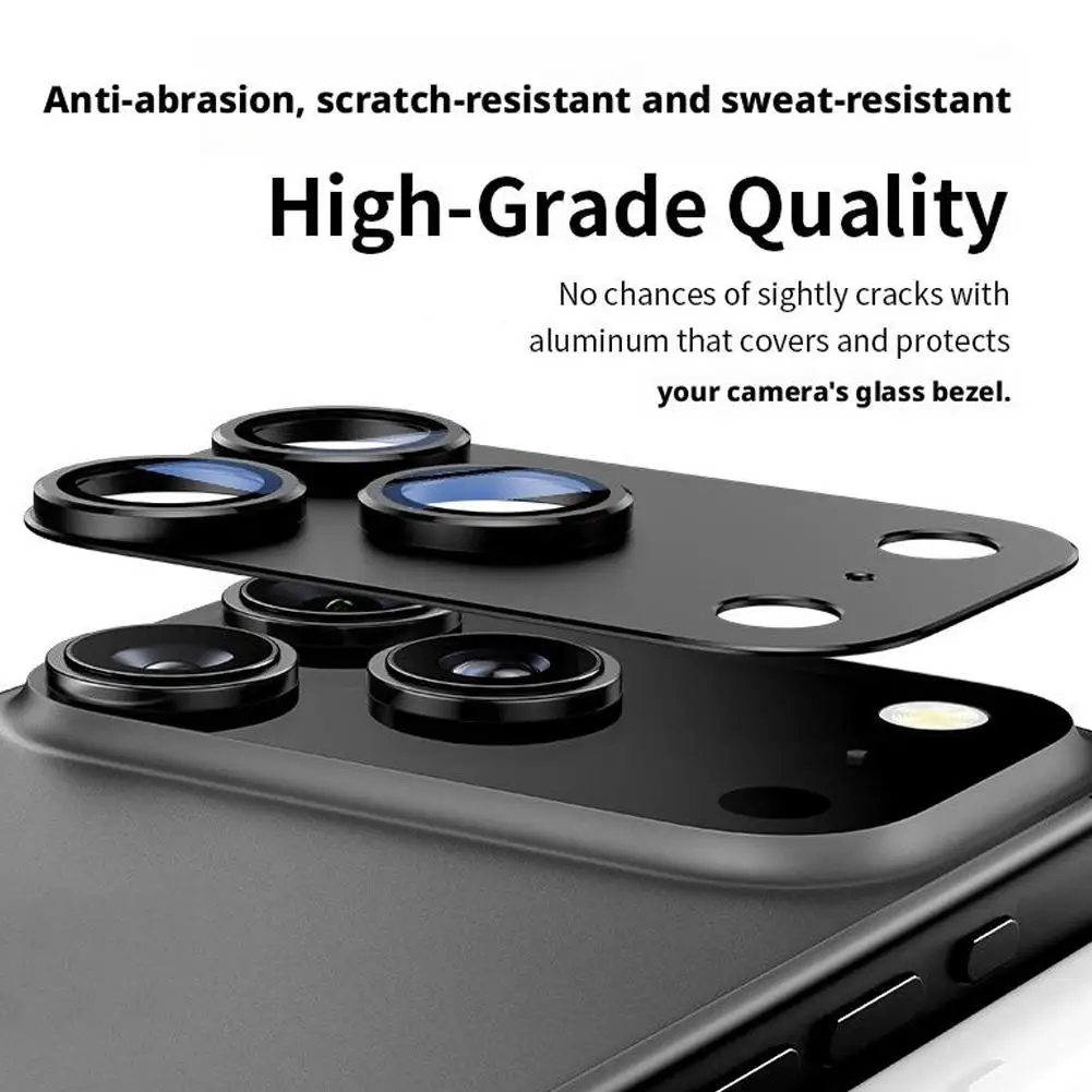 Protector de lente de cámara para iPhone 17 Pro Max, marco de metal completamente abierto, cubierta de armadura combinada, diseño de ojo de halcón, fácil instalación