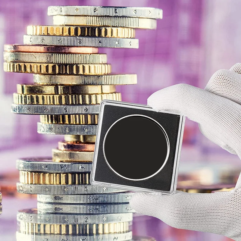 20 قطعة من حامل العملات المعدنية بالدولار الفضي، 2 × 2 حامل عملات نصف دولار، حامل عملات معدنية كبسولة للعملات المعدنية البلاستيكية