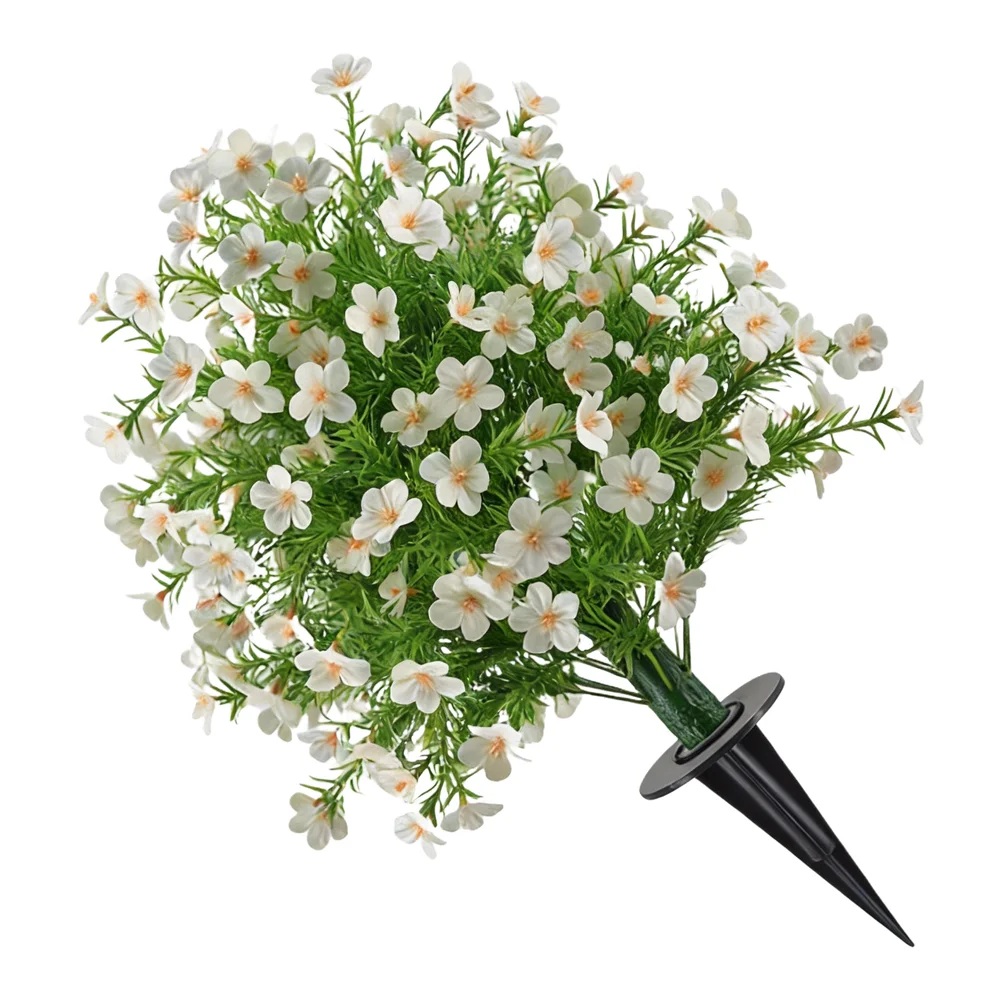 

1pc Artificial Flowers Outdoor Fake Plants With Spikes Plastic Greenery Shrubs For Garden Porch Outside Decoration Home Decor