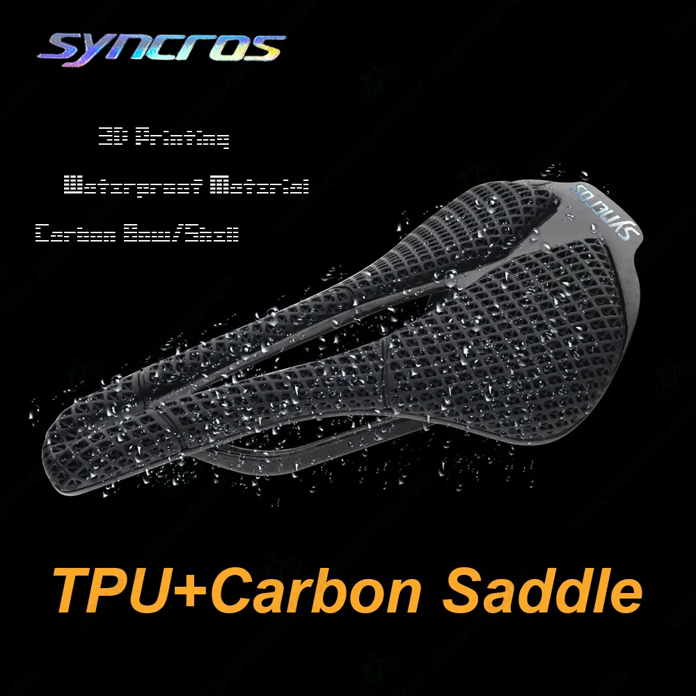 

SYNCROS Bicycle Saddle Waterproof Material TPU 3D Printing Comfortable Breathable MTB Road Bike Cycling Seat Carbon Saddle