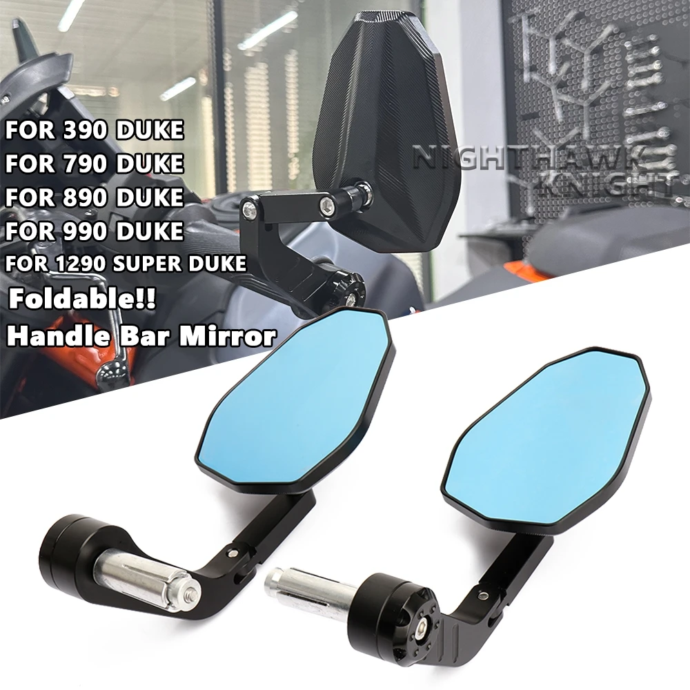 For 390 duke 2024 790 890 990 DUKE 1290 1390 Super Duke R EVO New Motorcycle Accessories Handle Bar End Foldable Rearview Mirror