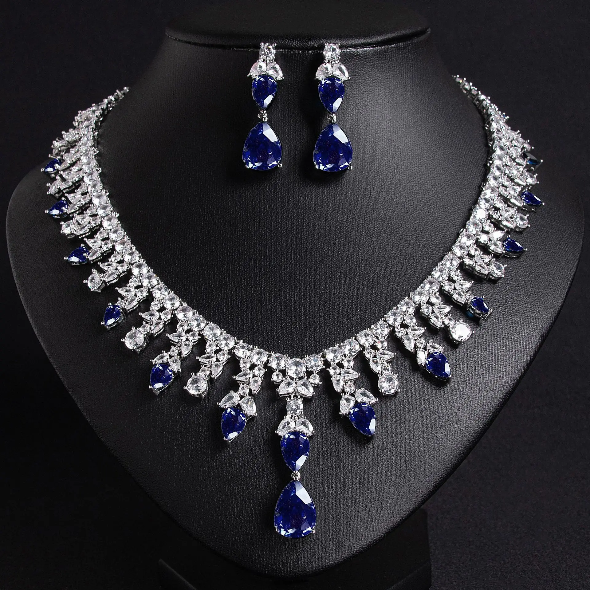 Arabia Saudita popping glitter nappe collana orecchini pendente donne abito da sposa gioielli set accessori festa di nozze M-252