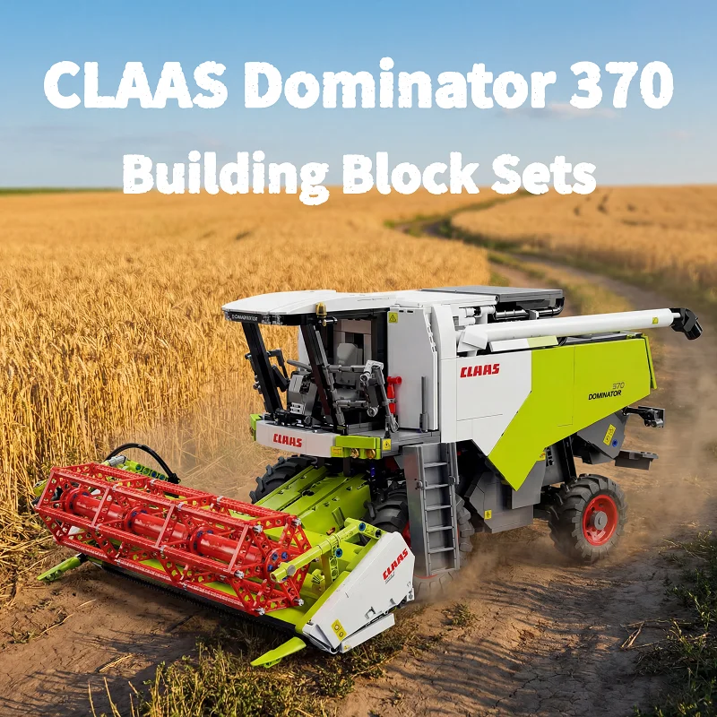 Klemmbausteine Technisches CLAAS Dominator 370 1:17 Modell mit Motor Bausteine Mähdrescher Ziegelstein-Modellbausatz Jungen Spielzeug Erwachsene Kinder Geschenk 4567 Teile