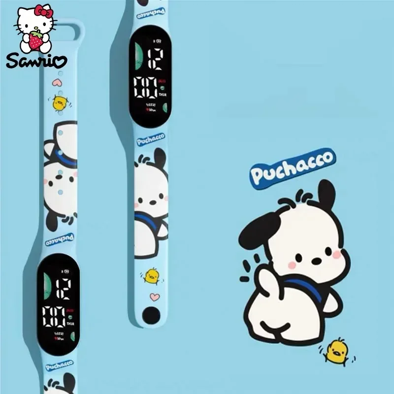 Pochacco ساعة سانريو اكسسوارات كورومي ساعة سينامورول Led ساعة إلكترونية مرحبا كيتي أنيمي الشكل طالب الأطفال هدية #3