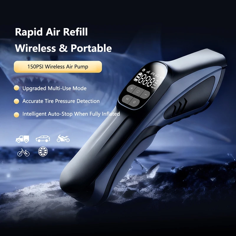 Mini Car Electric Air Pump Portable Wireless Charge Car Pump Tire Inflator Air Compressor Suitable for Car Motorcycle Bike Ball