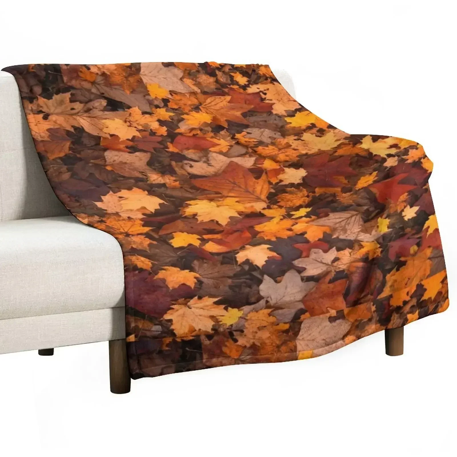 Fall foliage in autumn brown October forest Throw Blanket Tourist Loose Blankets