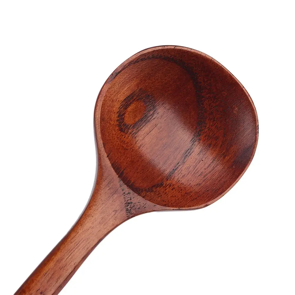 

Stirr 10.9 Inches Wooden Long Handle Tableware Natural Wood Cooking Supplies Soup Spoon Kitchen Utensil Spoons
