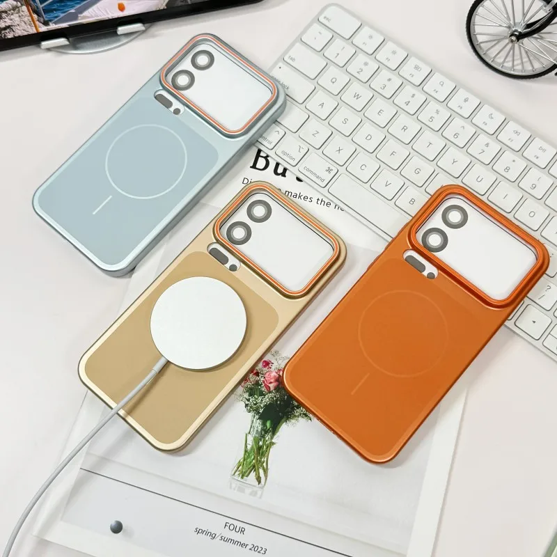 Magnetische Hülle mit metallischer Farbe für Xiaomi 17 Pro Max Mi 17 Mi 17 Mi 17Pro, stoßfeste, luxuriöse, offizielle, ölgesprühte Hartplastikabdeckung