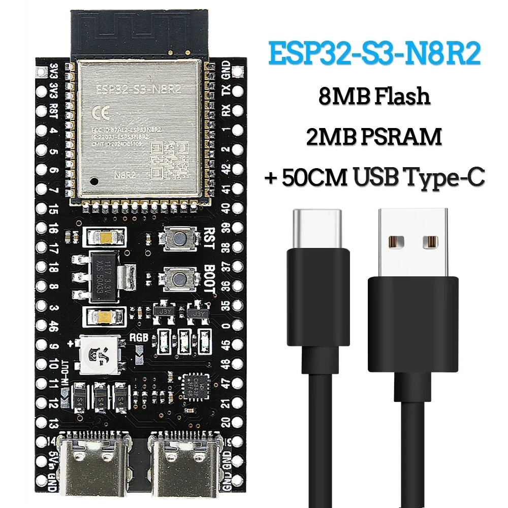 ESP32-S3 Wifi BT Module Development Board for Arduino IDE ESP32-S3 N16R8 N8R2 44Pin Type-C 16MB Flash 8M PSRAM ESP32 S3 image 3
