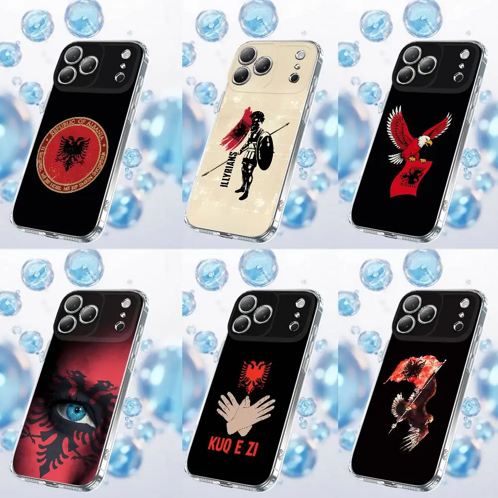 

Illyrian Albania Flag Logo Eagle Phone Case For iPhone 17,16,15,14,13,12,11 Plus,Pro,Max,Plus,E,Air,Mini Transparent Cover