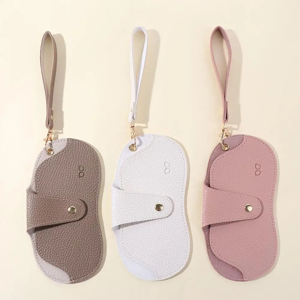 النظارات الشمسية الحقيبة بو الجلود نظارات حقيبة نظارات حامي حالة المحمولة نظارات حقيبة التخزين نظارات كليب مع قلادة الحبل #4