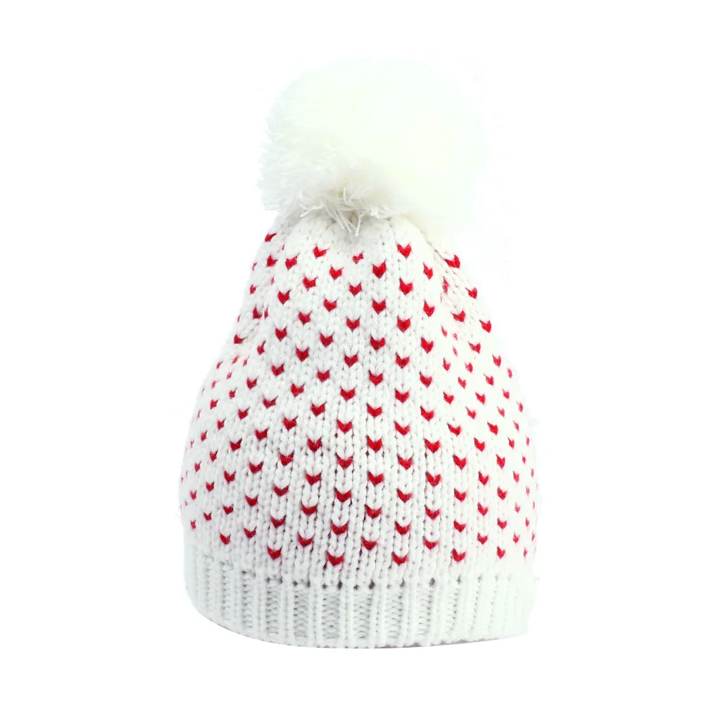 Womens heart Knitted Hat  Lightweight Cap Slouchy Windproof Winter Warm Chunky Soft Caps