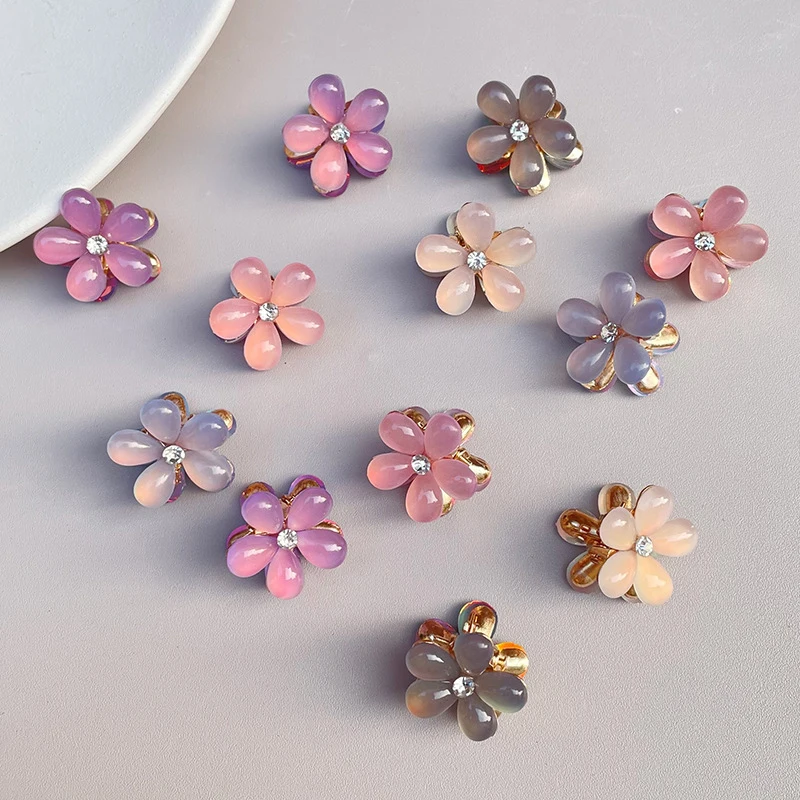 Mini pinzas para el pelo con forma de flor para mujer y niña, horquillas coloridas, tocado pequeño y dulce, accesorios de moda