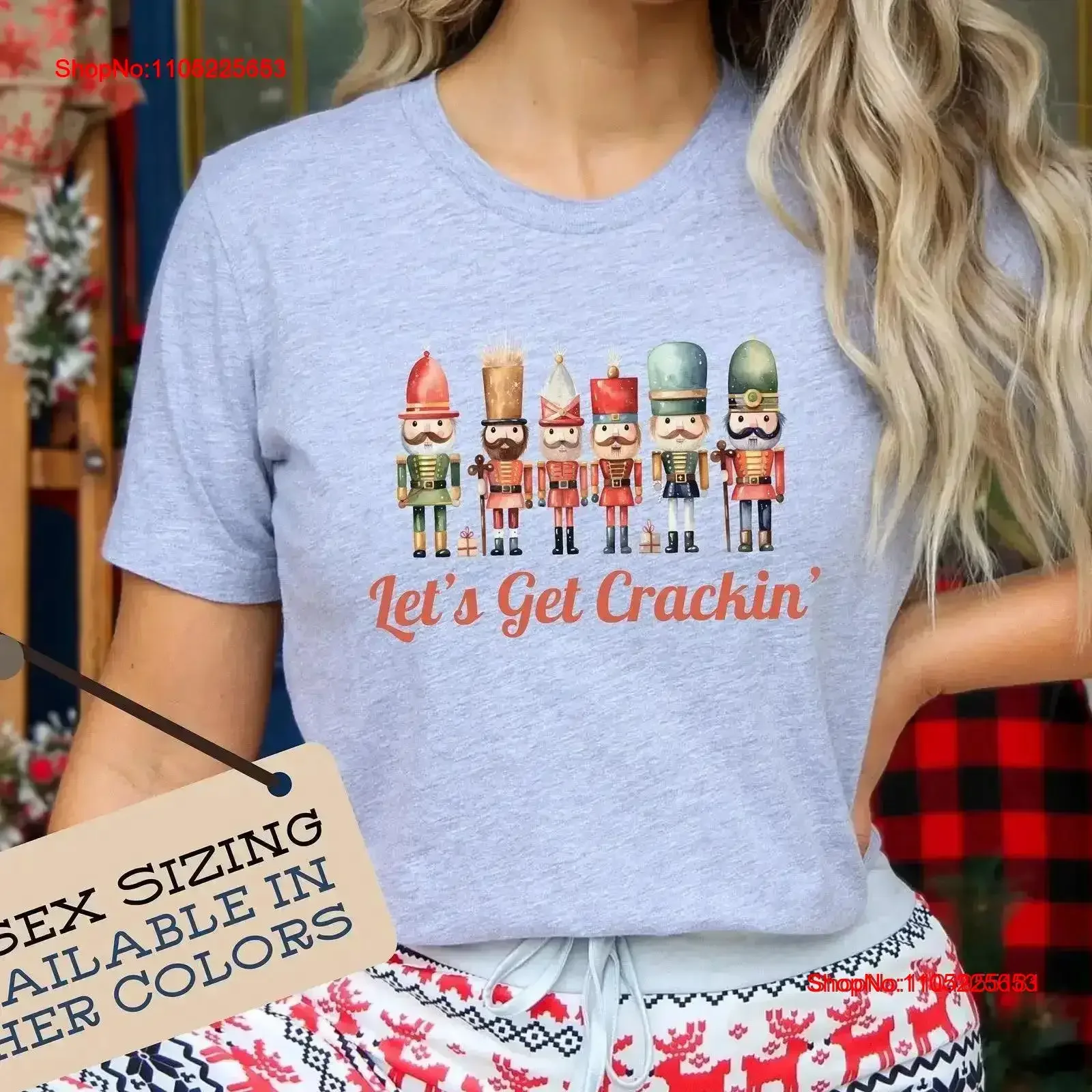 

Футболка «Лускунчик» «Давайте тряскин», «Симпатичный праздник» с бригадами «Щелкунчик», готовая к Рождеству, праздничную или веселую рождественскую одежду