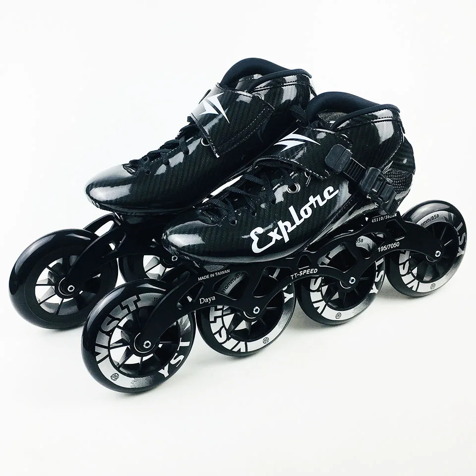 Carbon Fiber Speed Inline Roller Skates 4*100/110mm Advanced Competition Racing Street Asphalt Road Skating Patines