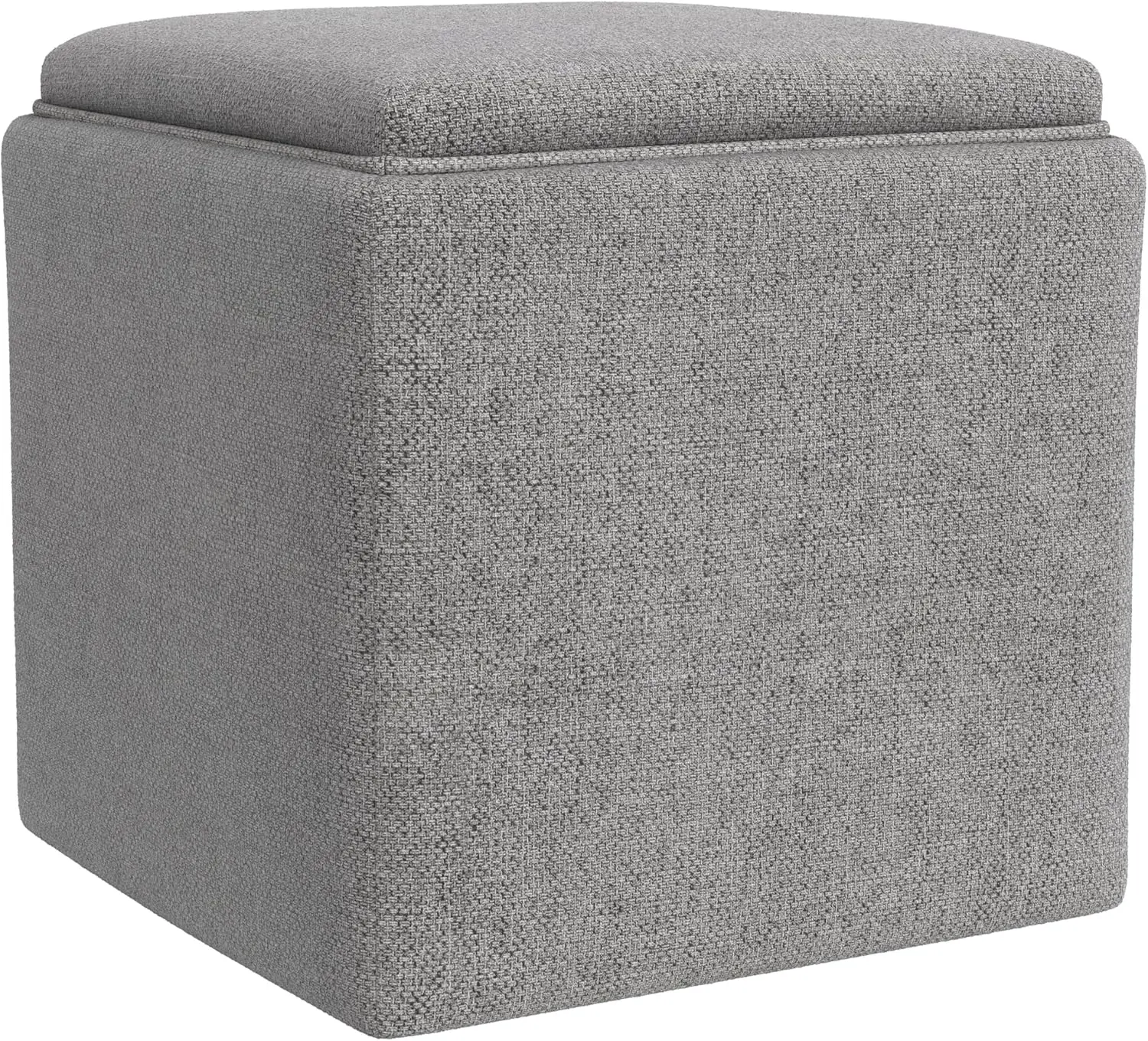 

Современный квадратный пуф-трансформер с откидной столешницей, серая тканевая обивка для гостиной и спальни