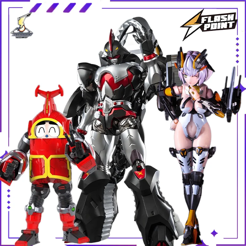 Vlampuntmodel PlayOriginal Iron Armor LittleTreasure Series Shark Chili Afgewerkt legeringsmodel Speelgoedbeweegbaar gewricht Vervormbaar model