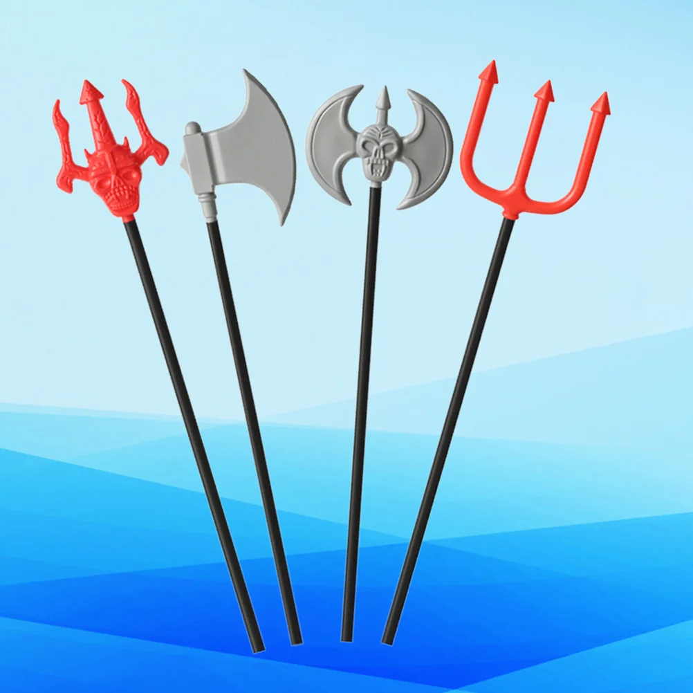 

1Set Realistic Plastic Devil Trident Prop Black for Halloween Costume Stage Performance Creepy Scary Devil Costume Accessory
