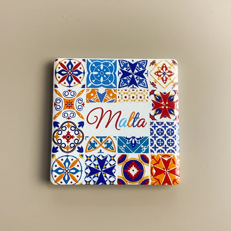 

Malta Creative Tile Refrigerator Magnet High-Value Travel Souvenir Unique Decoration 3D Gift