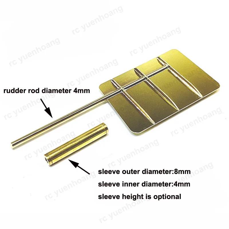 1PCS RC Boat 7953 Brass Ship Rudder 79x53mm Steering Rudders with Sleeve Height 30/35/40/45/50/55/60mm for Civilian Ship Model