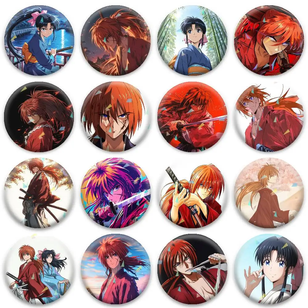 

R-Rurouni Kenshin Badges Niche Design Brooch for Backpack Lapel Pins Creative Accessories