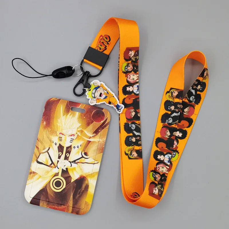 NARUTO-ナルト-アニメのストラップカードホルダー,ケース,ネックレス