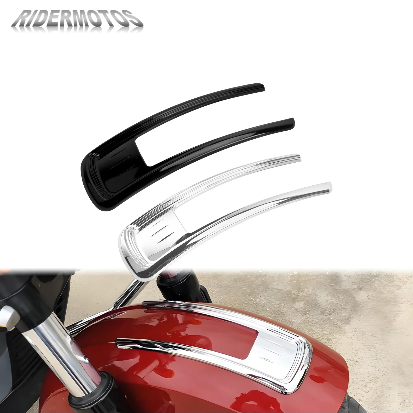 

Motorcycle Fender Trim Cover Front Mudguard Accent Trim Decorative Fairing Cover For Indian Scout Sixty 2015-2023 Black Chrome