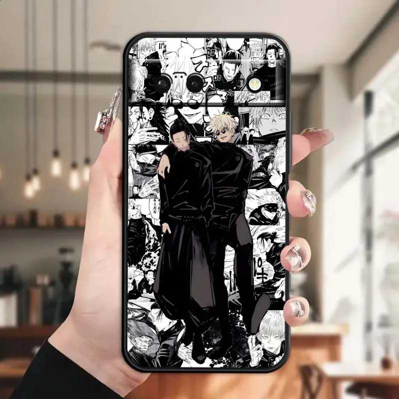 Jujutsu Kaisen كول الإبداعية لجوجل بكسل 9a 9 8A 8 7 7A 6 6A Pro XL 2024 5G أسود لينة غطاء سيليكون بولي يوريثان جراب هاتف #4