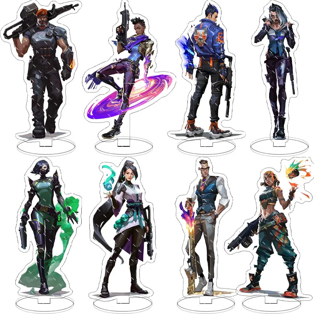 Game Valorant Figures Sage Killjoy Jett Sova Cypher Cosplay Acrylic Stand Model Plate Desk Decor Standing Sign Figure Fans Gifts