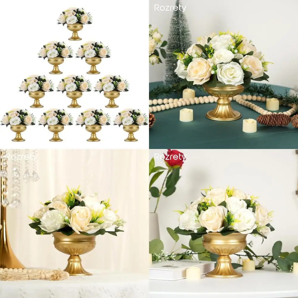 

Мини-золотые вазы для цветов для центральных элементов свадебного стола, маленькие декоративные миски для цветочных композиций и декора вечеринок