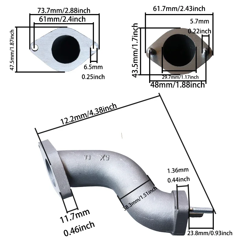 LINGQI RACING Aluminum Alloy Parts Carburetor Intake Manifold Pipe X5FA For ATV Dirt Pit Bike Go Kart Universal Motorcycles