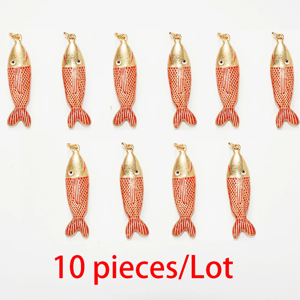 Bijoux de charme de poisson rouge pour la décoration de la maison, collier JOPendant, bracelet nickel é, fournitures exécutives de créateurs, beauté de bricolage, Y2K