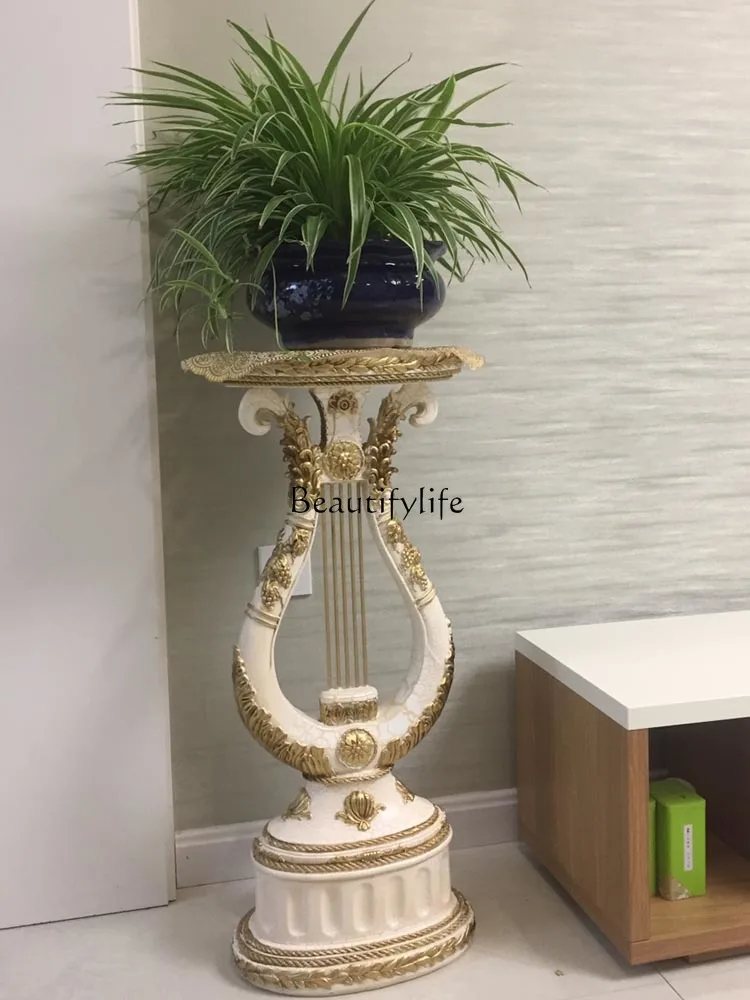 Living Room European Style Flower Stand Indoor Floor Green Radish Fashion Creative Flower Stand Art Roman Column