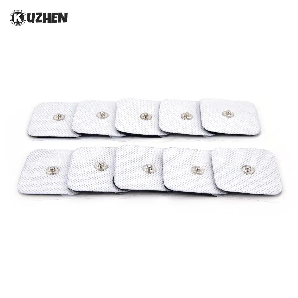 

10pcs/lot Electrode Pads Tens Electrodes For Tens Digital Therapy Machine Massager 4x4cm Nerve Stimulator With 2mm Plug