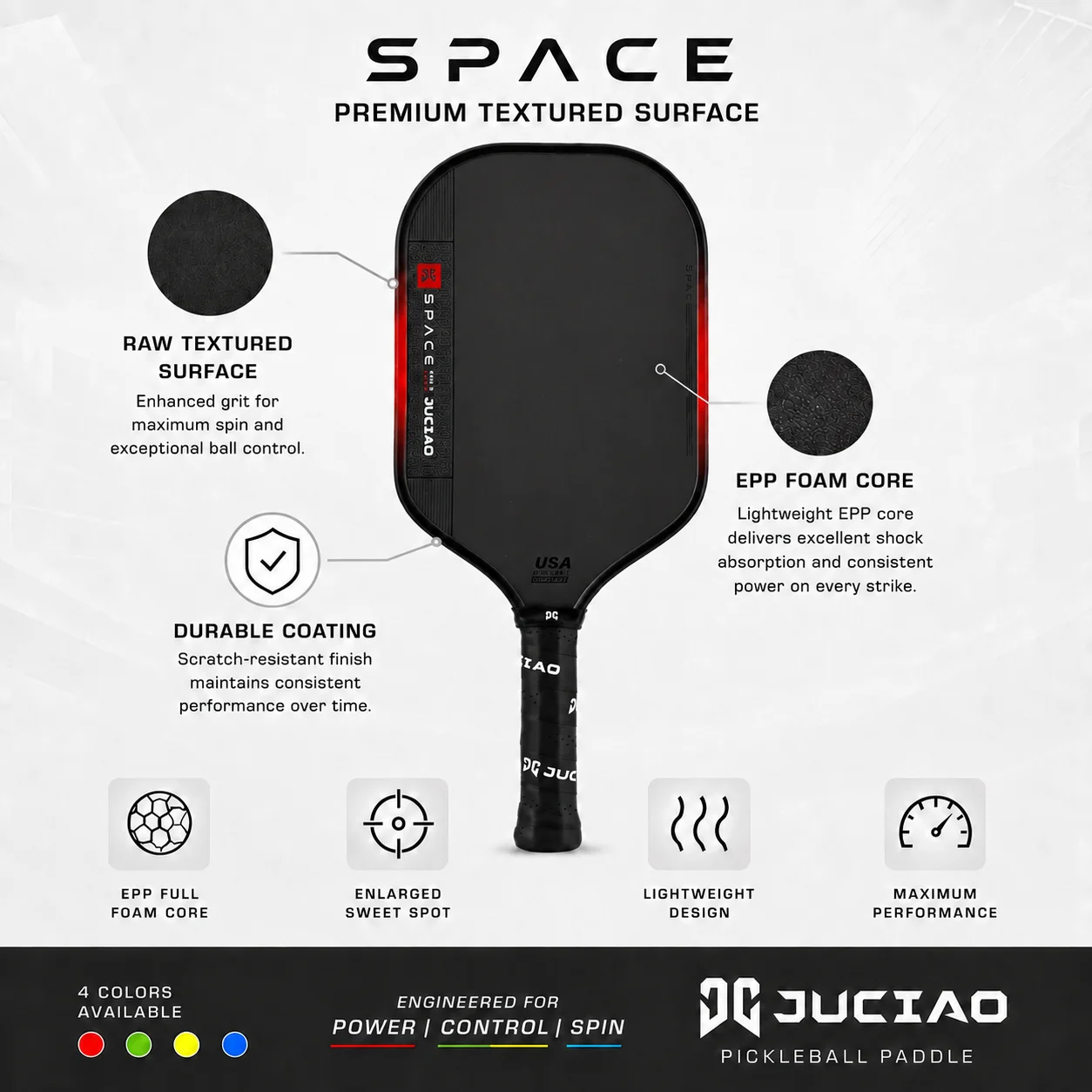 JUCIAO GEN5 Serie mit EPP-Schaumkern, leichter, strukturierter Oberfläche für Spin-Kontrolle und Power – Detail 4