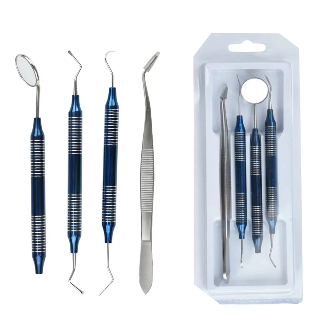 

Dental Tartar Scraper 4Pcs/Kit Professional Teeth Calculus Plaque Remover Tools for Dentist Home Oral Hygiene Care