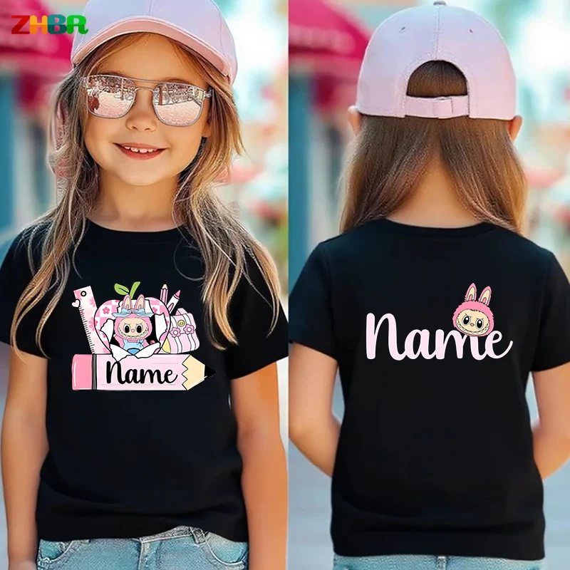 Happy First Day of School Shirt Girl Shirts Kids Matching Outfits Personalized Name Shirt Clothing Children Back To School Shirt
