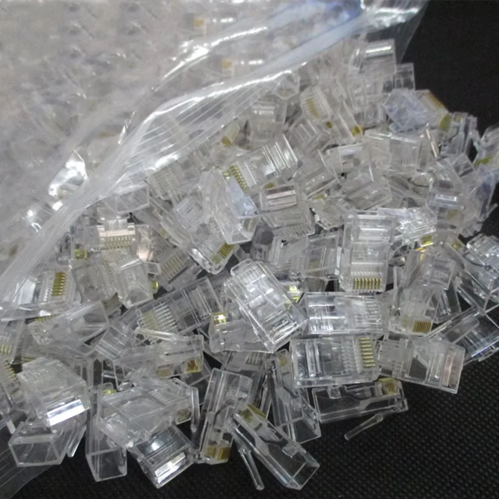 20/50/100pcs RJ-45 Ethernet Cables Module Plug Network Connector For UTP Cat6 Cat5e RJ45 Network Cable Crystal Heads 8P8C