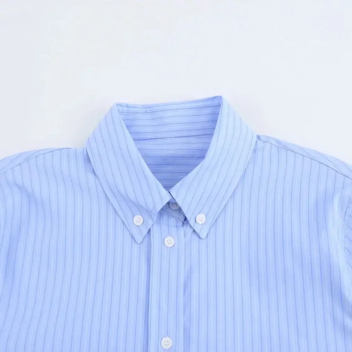 Femmes printemps/été à manches longues en popeline rayé décontracté haut blanc chemises et chemisiers femmes vêtements vêtements populaires coréens