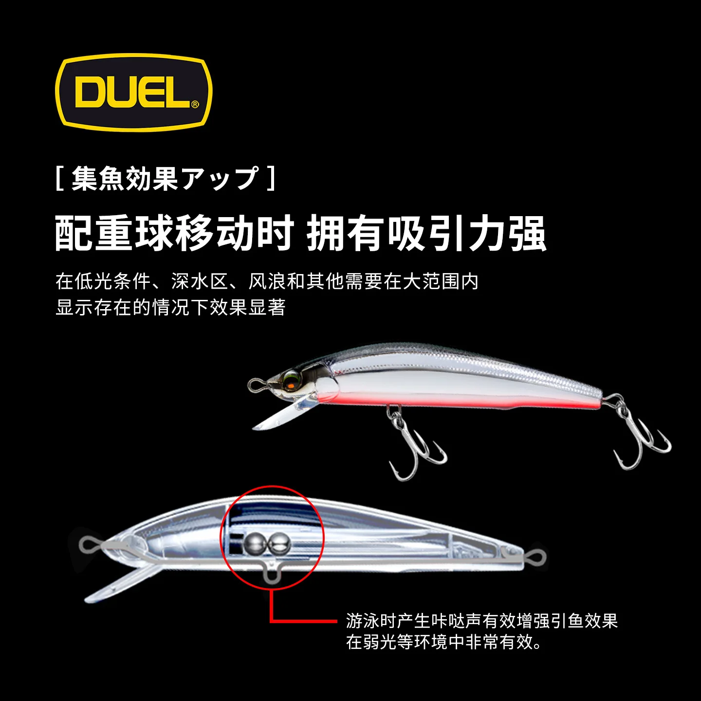 Duel Hardcore Lipless Minnow Señuelo Flotante para Lanzamiento