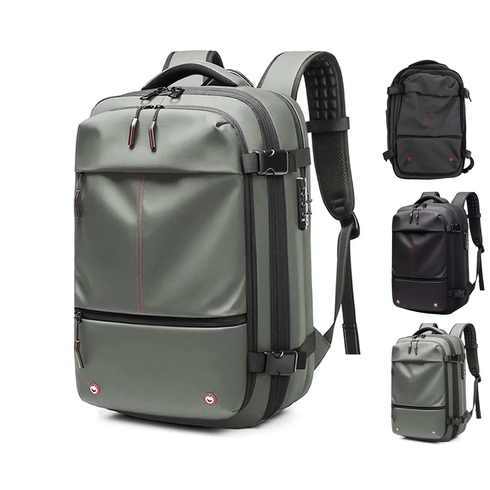 Vacuum Backpack Large Capacity Expandable Travel Backpack Waterproof Multipurpose 19 Inch with Vacuum Pump for Business