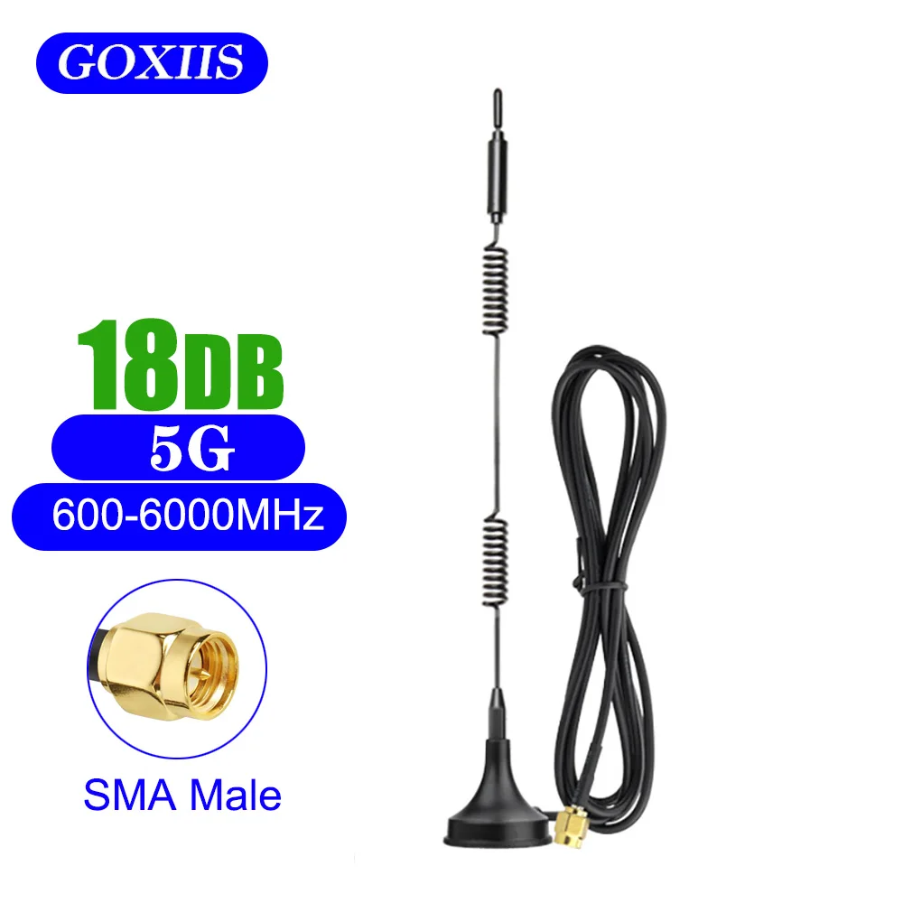 

5G 4G 3G GSM High Gain Antenna 18dBi Outdoor Full-Band Signal Booster 600-6000MHz Long Range Amplifier SMA Magnetic Base