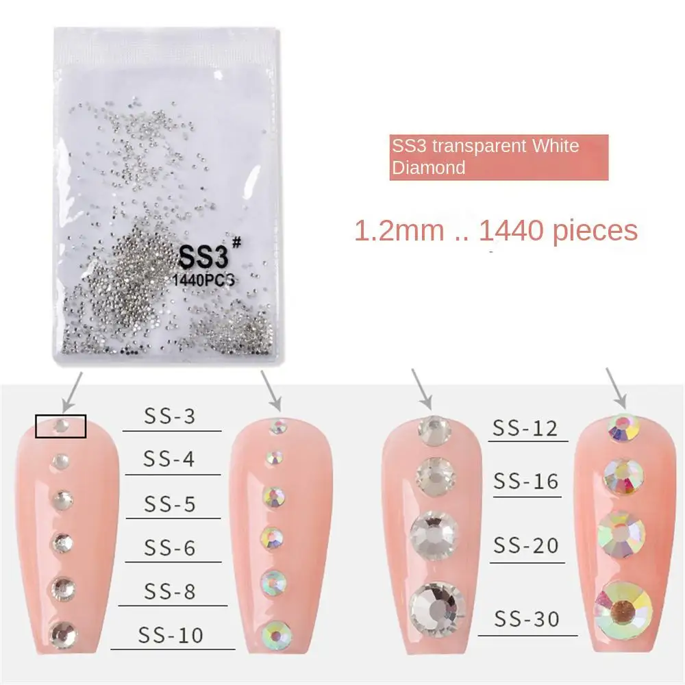 SS3-ss8Clear Kristall ab Gold 3d nicht Hotfix Flatback Nail Art Strass Dekorationen Schuhe und Tanz dekoration