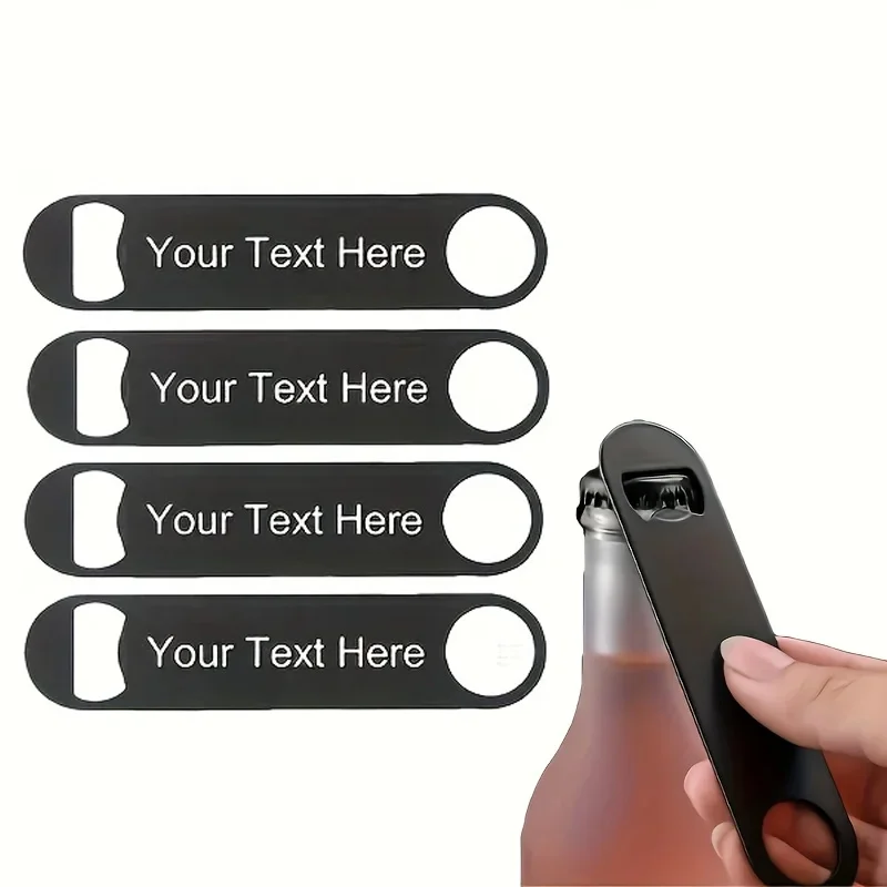 

4Pcs【Personalized Customization】Diy Stainless Steel Household Beer Bottle Opener, Portable Soda and Beverage Bottle Opener