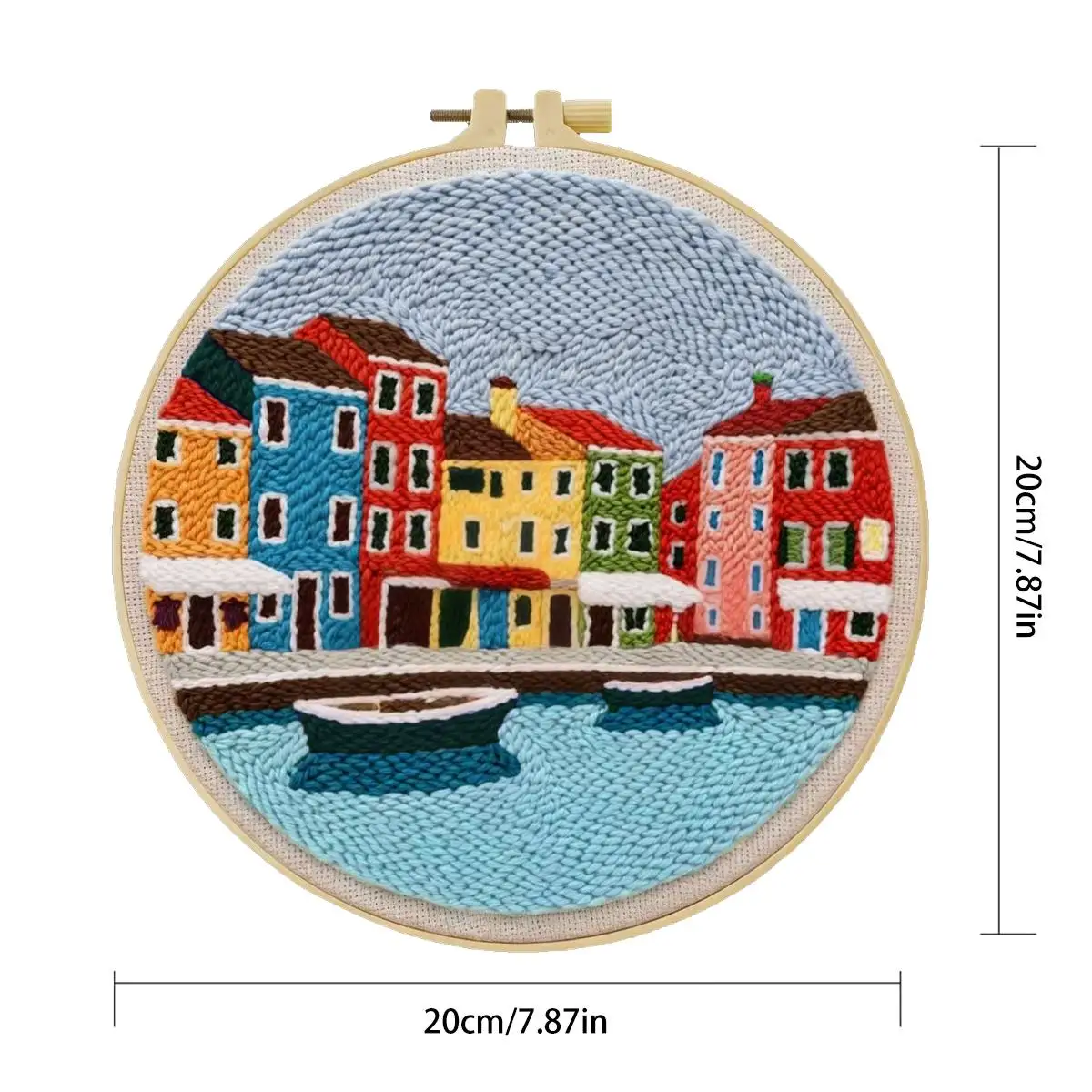 20X20CM/7,87 Zoll Haus-Sticknadel-Set, Stickerei-Kit, Strickstickerei, DIY, Handgemachtes Geschenk, Bastelset, Malerei – Detail 1