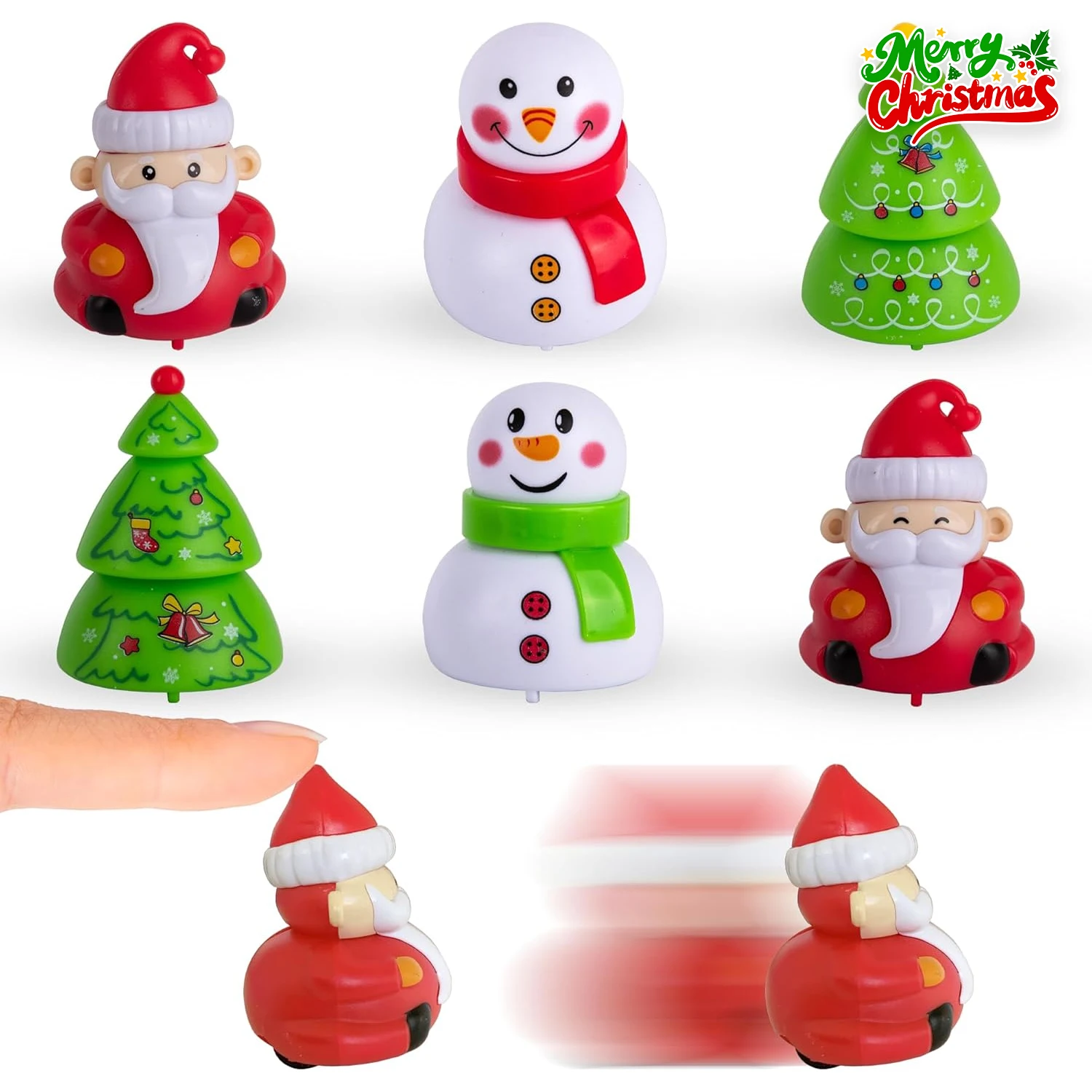 Christmas Pull Back Cars Toys Set for Kids Holiday Party Favors Mini Christmas Vehicle Gifts with Fun Reverse Motion Feature