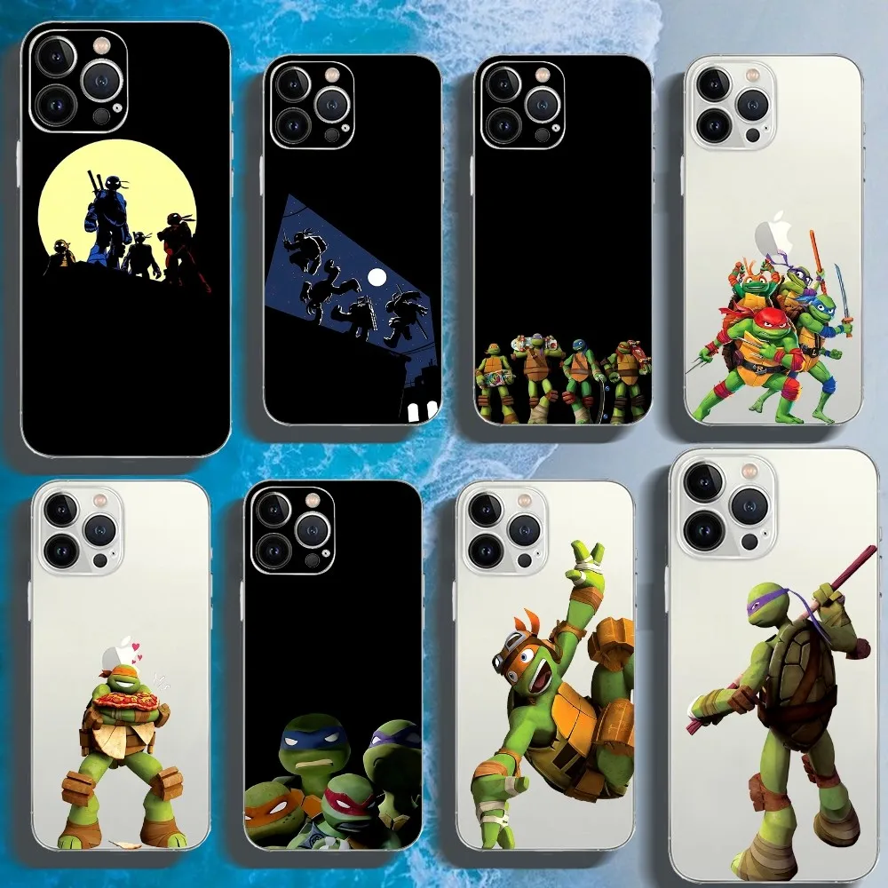 T-Teenage M-Mutant Ninja Turtles Phone Case For Iphone 15 11 13 14 Pro Max 7 8 Plus X Xr Xs Max Se2020 12mini Transparent Cover