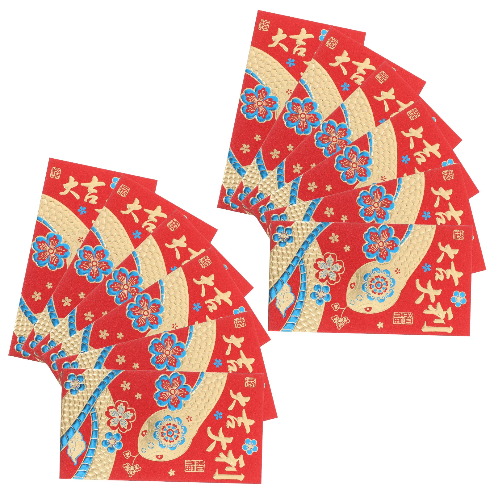 

12 Pcs Red Envelopes Chinese New Year Snake Hongbao Wedding Money Envelope Paper Festive Decorations Traditional Style