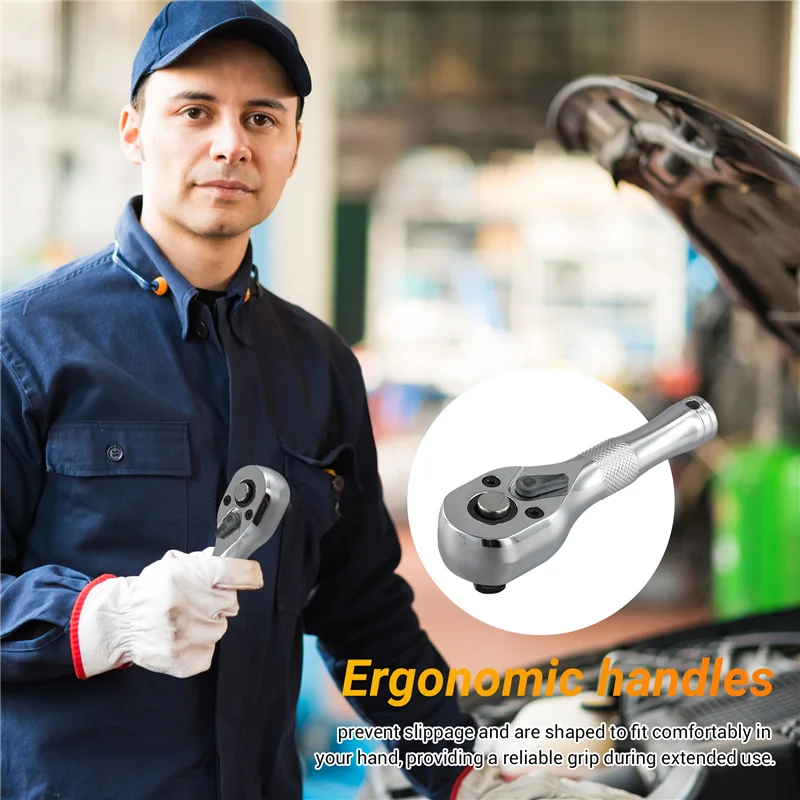 

BAAG-72 Зубы Быстрая головка Мини-трещотка 1/4 3/8 1/2 Большой Средний Маленький Муха Двусторонние Рожки Короткая Ручка Ремонт Ручные Инструменты