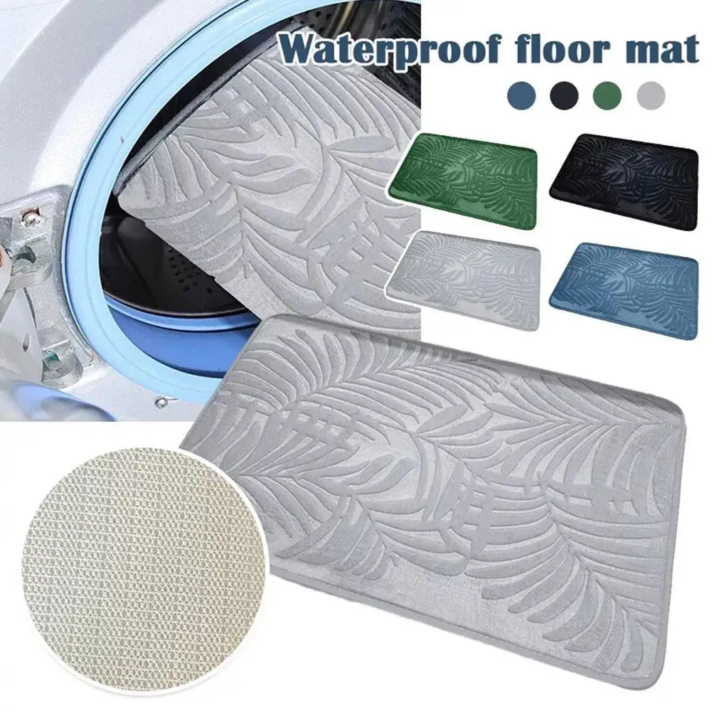 Leaf Memory Foam Bathroom Floor Mat Bathroom Absorbent Non-slip Mat Living Room Bedroom Kitchen Entrance Carpet